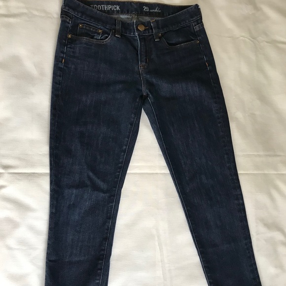 J. Crew Toothpick Ankle Dark Denim Sz 29 - Picture 2 of 5